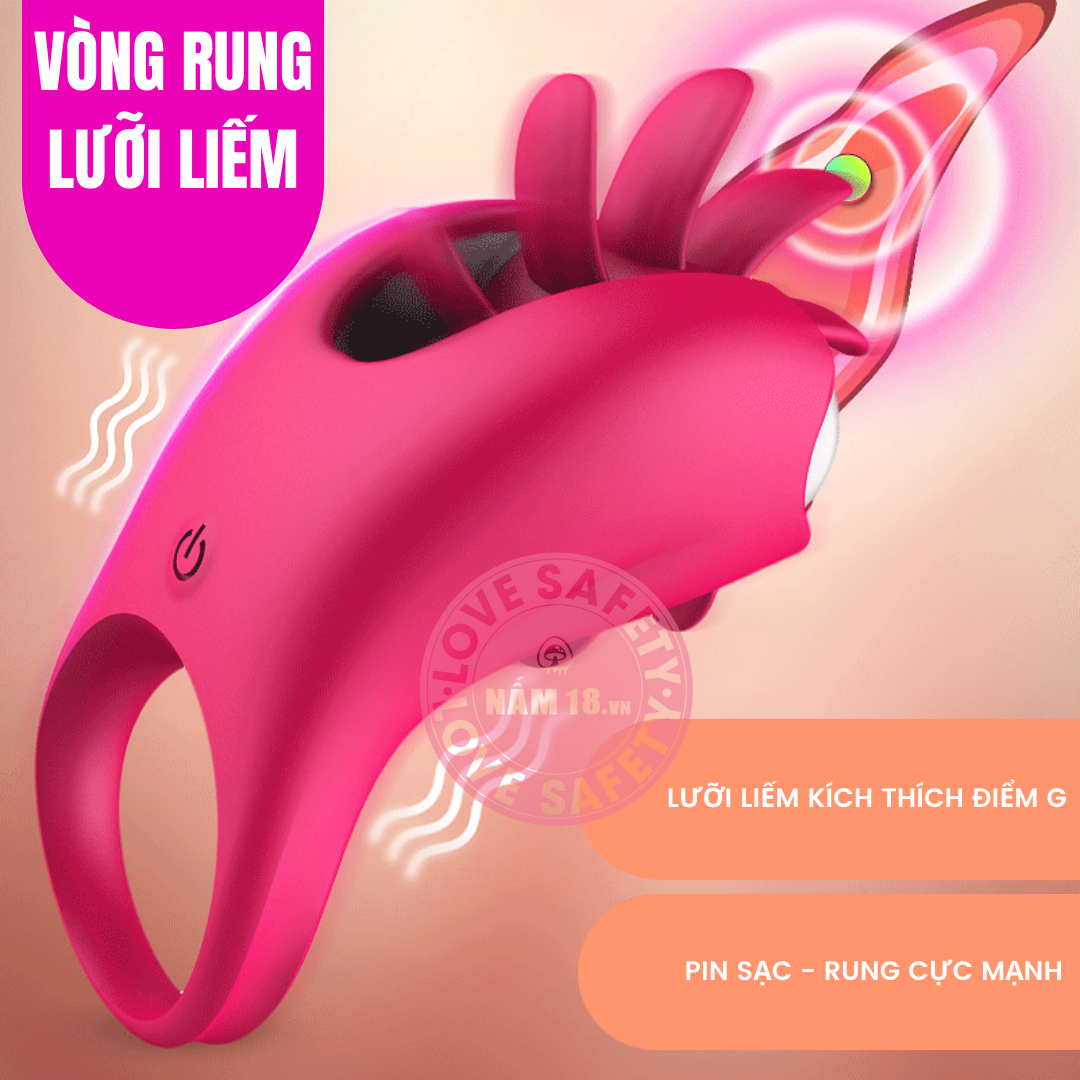  Vòng Rung Tăng Khoái Cảm Cock Ring Lưỡi Liếm 