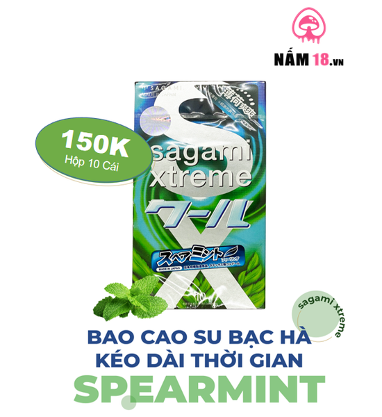 Bao Cao Su Hương Bạc Hà Sagami Xtreme Spearmint Mát Lạnh