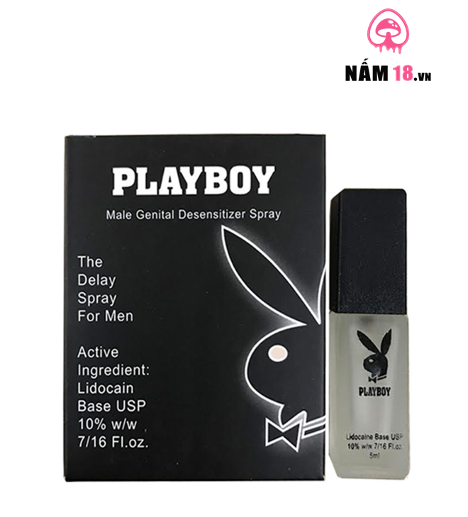  Chai Xịt Kéo Dài Thời Gian Playboy Đen 10% - Chai 5ml 