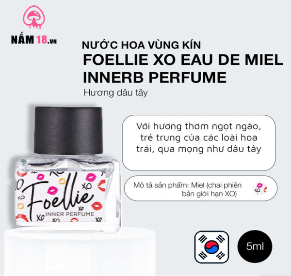 Nước Hoa Vùng Kín Foellie XO Hương Dâu Tây Ngọt - Chai 5ml