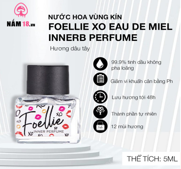 Nước Hoa Vùng Kín Foellie XO Hương Dâu Tây Ngọt - Chai 5ml