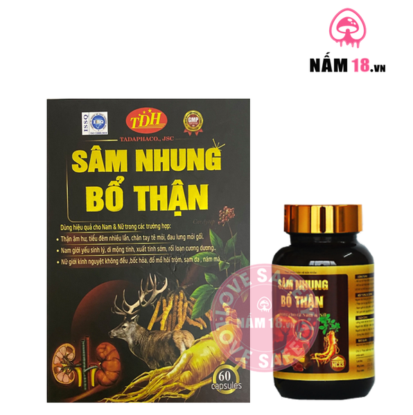 Viên Uống Bổ Thận, Tăng Cường Sinh Lý Nam Nữ Sâm Nhung Bổ Thận - Hộp 60 Viên