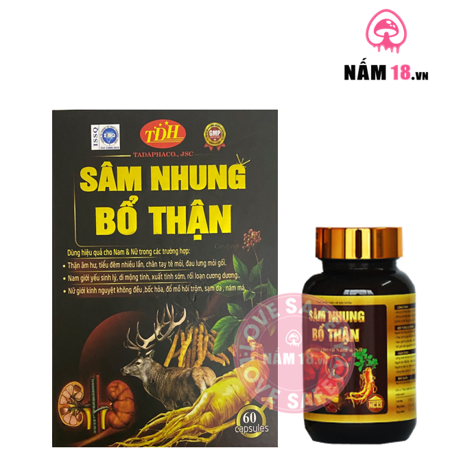  Viên Uống Bổ Thận, Tăng Cường Sinh Lý Nam Nữ Sâm Nhung Bổ Thận - Hộp 60 Viên 