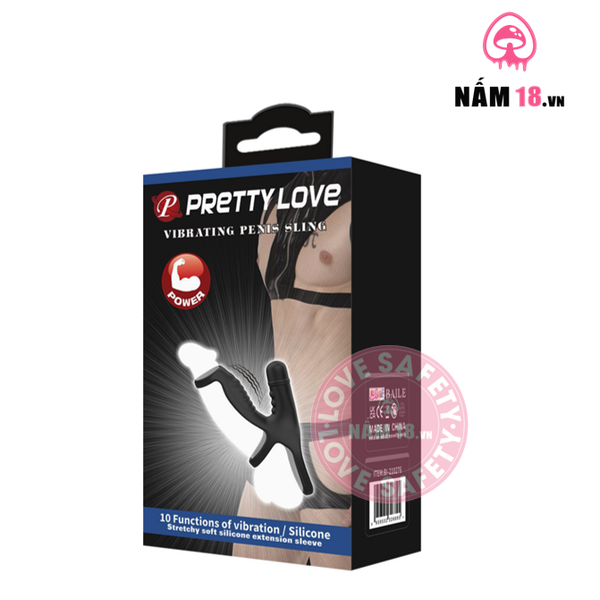 Vòng Rung Tăng Khoái Cảm Pretty Love Sling 10 Chế Độ Rung - Pin