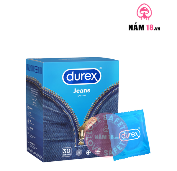 Bao Cao Su Siêu Mỏng Durex Jeans Chính Hãng Nhiều Gel - Hộp 3 Cái