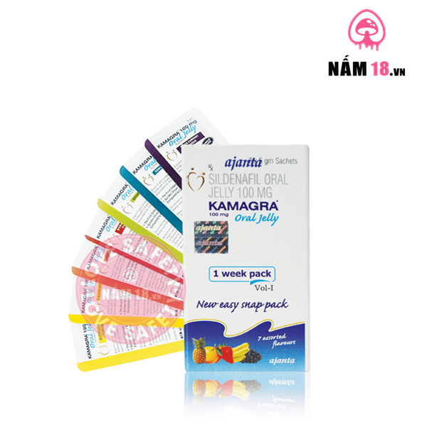 Thuốc cường dương Kamagra Oral Jelly 100mg Vol 1, Hộp 7 gói