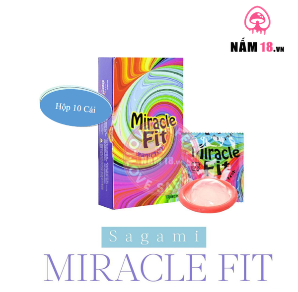 Bao Cao Su Size Nhỏ 49mm Sagami Miracle Fit - Hộp 10 Cái