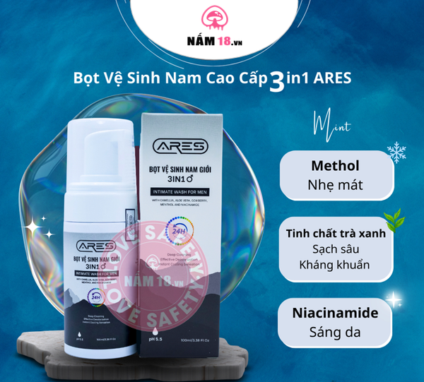 Dung Dịch Vệ Sinh Nam Ares Dạng Bọt - Chai 100ml