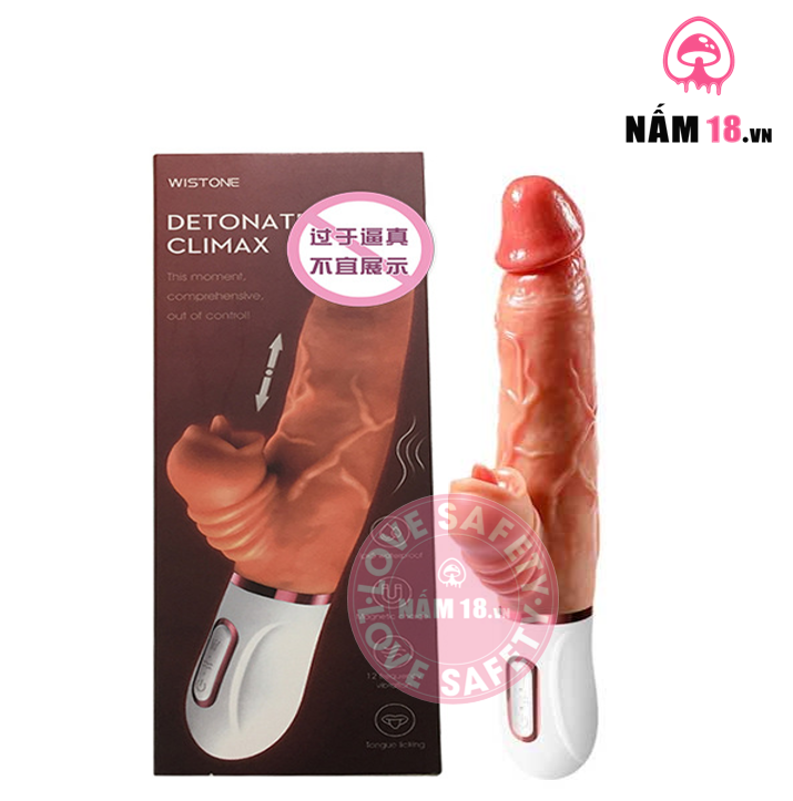  Dương Vật Giả Detonate Tỏa Nhiệt 12 Chế Độ Rung Thụt 