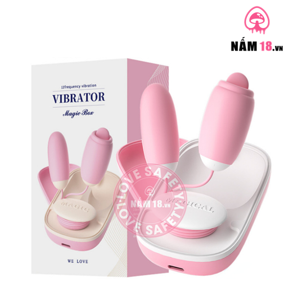 Trứng Rung Magic Box Có Lưỡi Liếm 12 Chế Độ Rung
