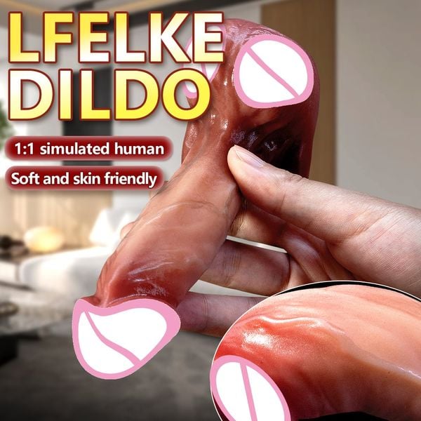 Dương Vật Giả Dính Tường Dildo Soft Có Bìu