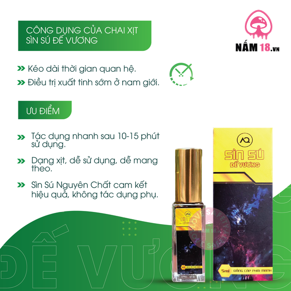 Chai Xịt Thảo Dược Kéo Dài Thời Gian Sìn Sú Đế Vương - Chai 5ml