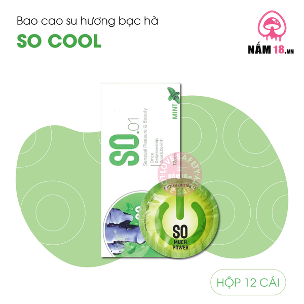 Bao Cao Su Hương Bạc Hà SO Cool - Hộp 12 Cái