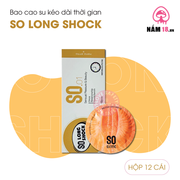 Bao Cao Su Kéo Dài Thời Gian SO Long Shock - Hộp 12 Cái