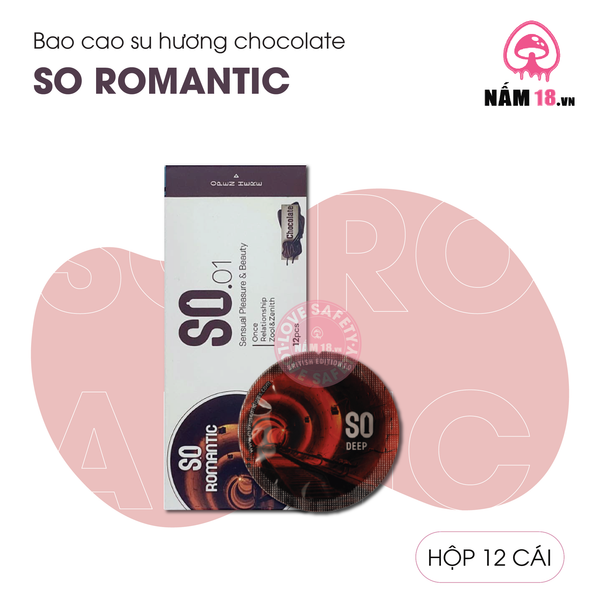 Bao Cao Su Hương Chocolate SO Romantic - Hộp 12 Cái