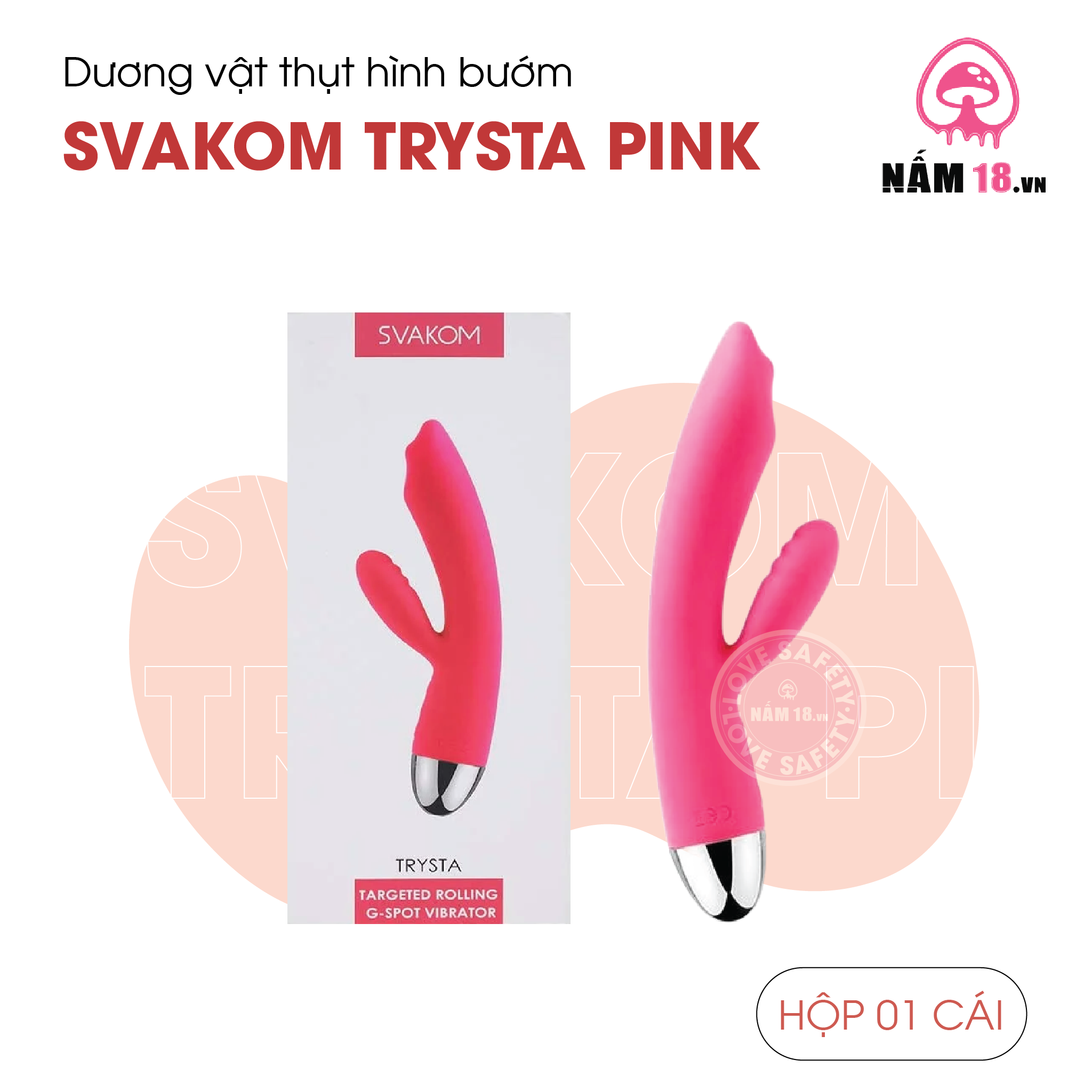  Dương Vật Giả Svakom Trysta Pink 35 Chế Độ Rung - Sạc Điện 