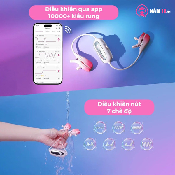 Kẹp Vú Kích Thích Đầu Ti Lovense Gemini