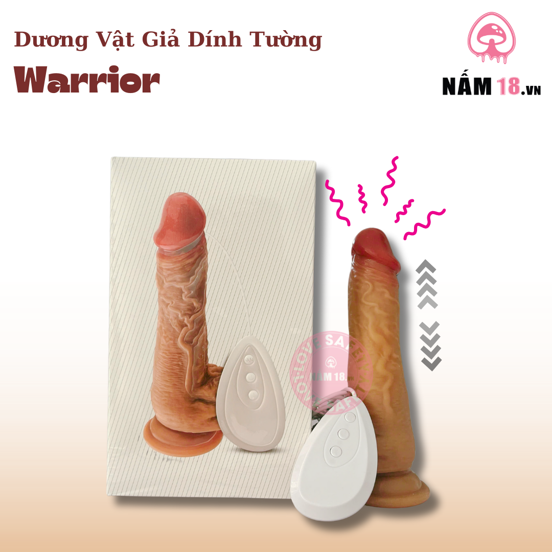  Dương Vật Dính Tường Warrior Tỏa Nhiệt 7 Chế Độ Rung Thụt 