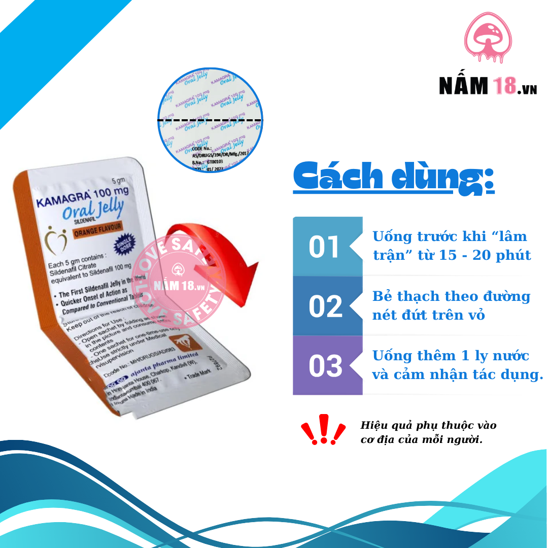  Thạch Tăng Cường Sinh Lý Nam Kamagra 100mg Hương Trái Cây 