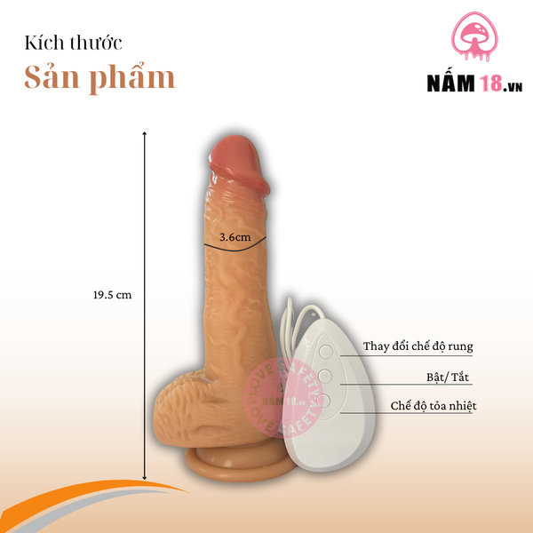  Dương Vật Dính Tường Warrior Tỏa Nhiệt 7 Chế Độ Rung Thụt 