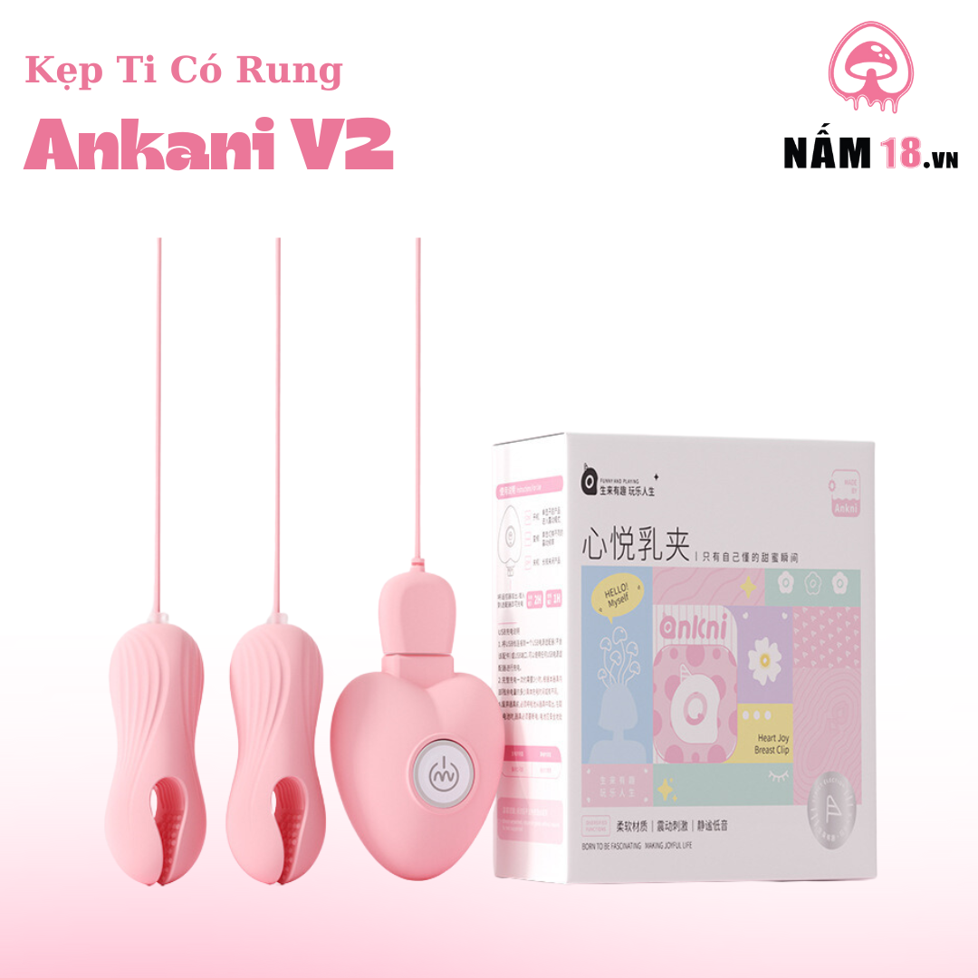  Kẹp Vú Kích Thích Đầu Ti Ankni V2 20 Chế Độ Rung 