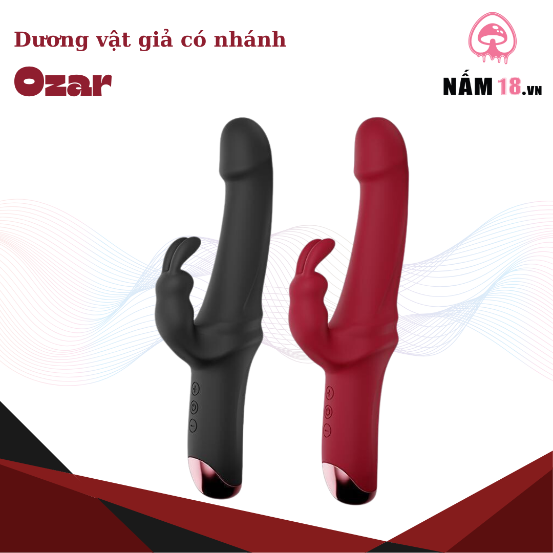  Dương Vật Giả Ozar Có Nhánh 10 Chế Độ Rung 