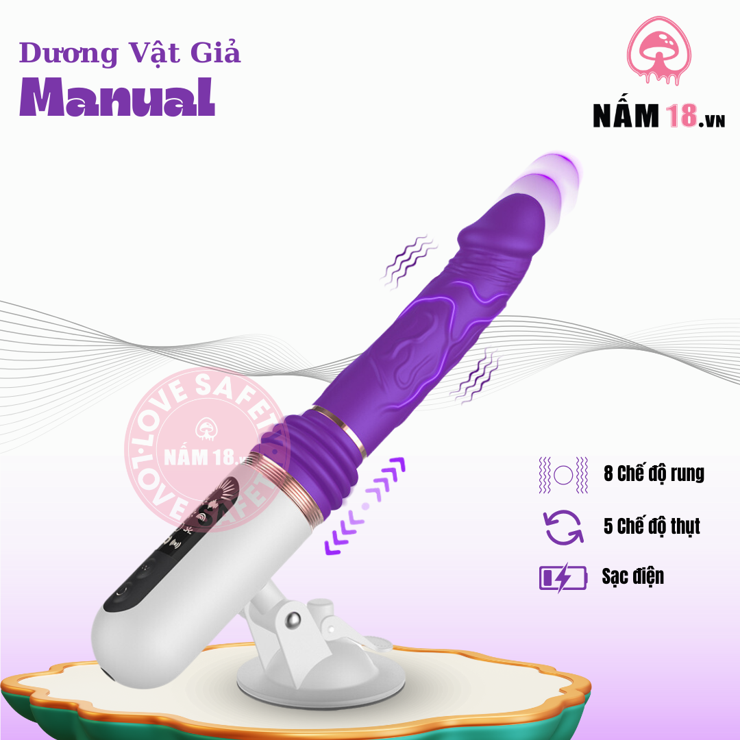  Dương Vật Giả Manual 8 Chế Độ Rung Thụt 