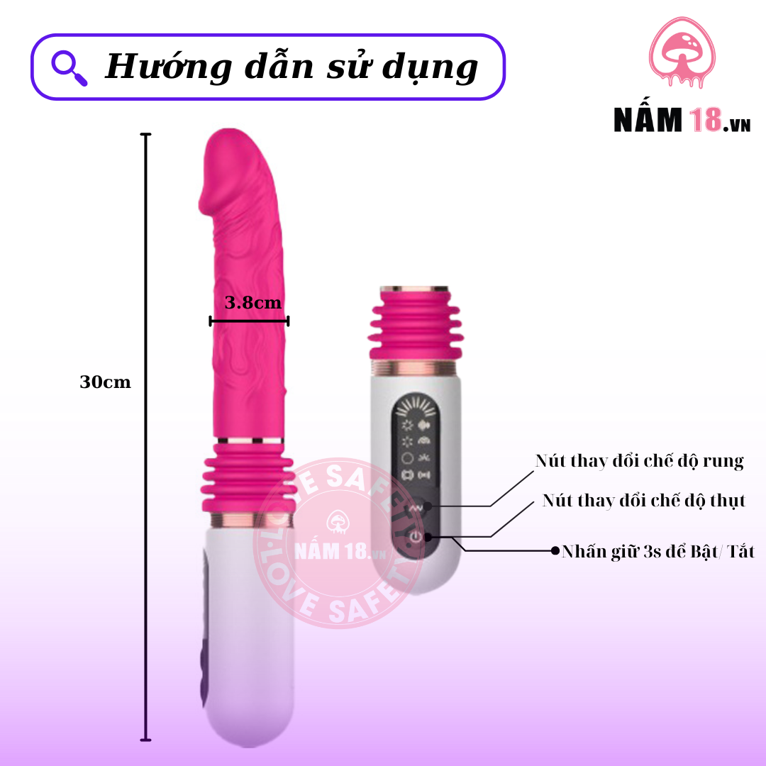  Dương Vật Giả Manual 8 Chế Độ Rung Thụt 