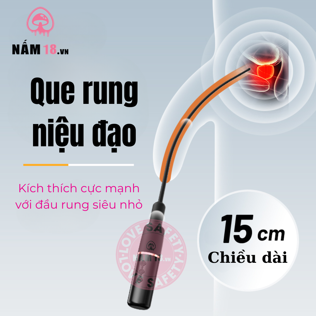  Que Kích Thích Niệu Đạo Roselex 10 Chế Độ Rung 