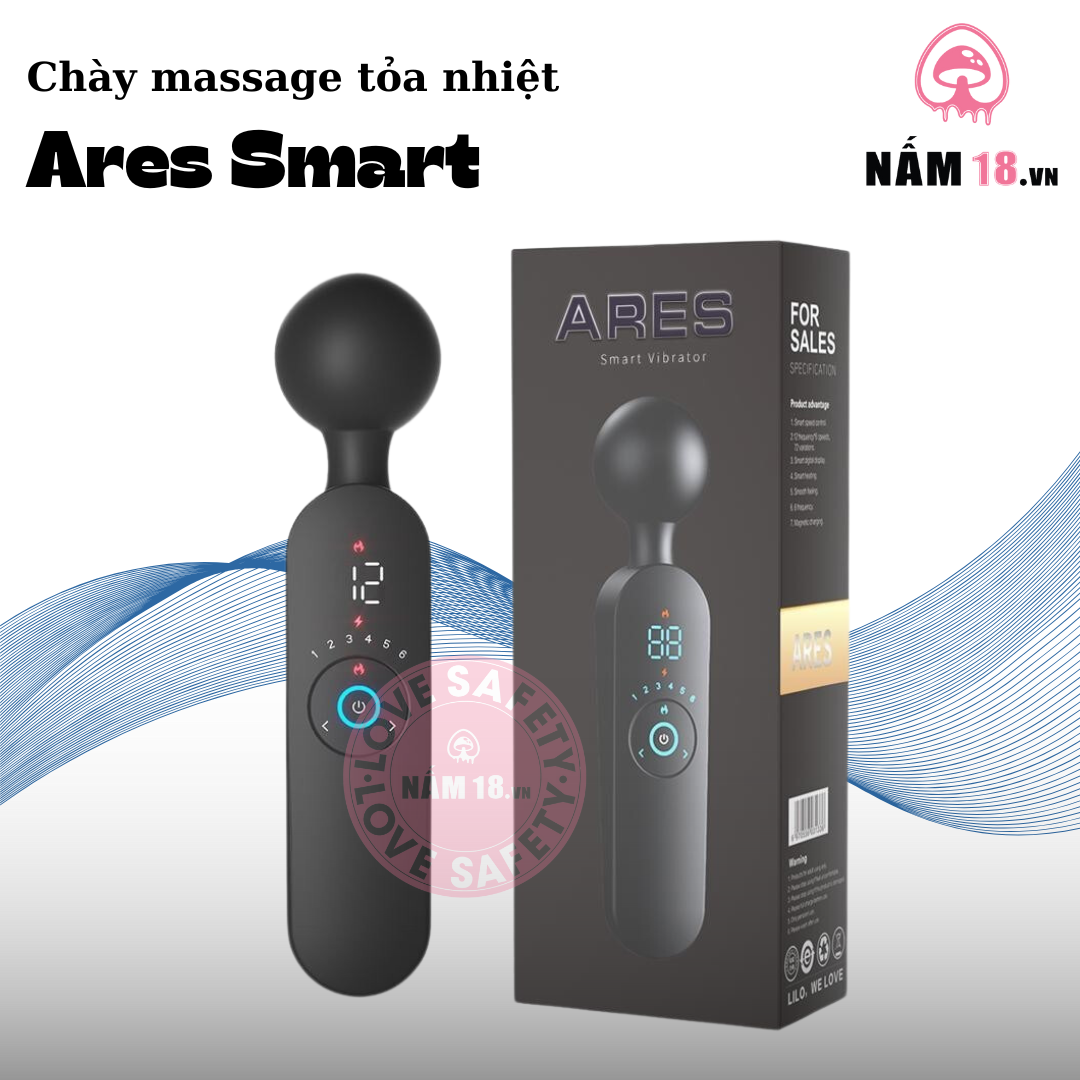  Chày Rung Ares Smart Tỏa Nhiệt 12 Chế Độ Rung 