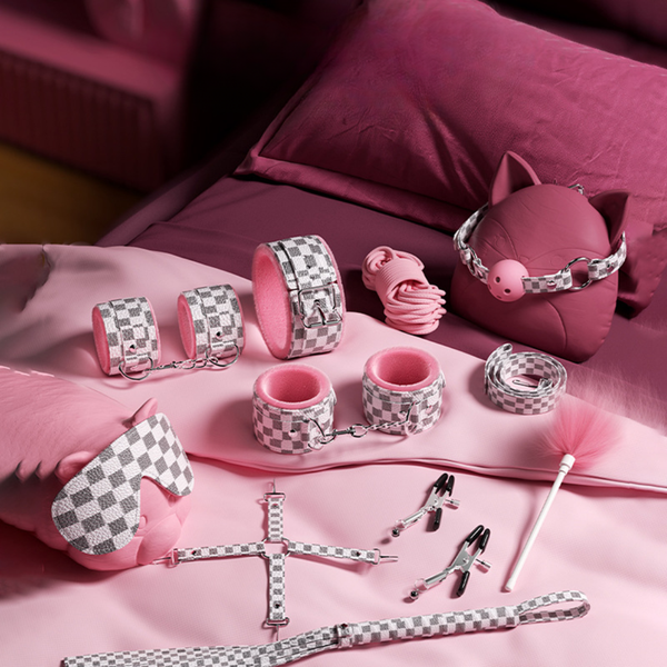 Bộ Dụng Cụ Bạo Dâm Caro Set 10 Món BDSM