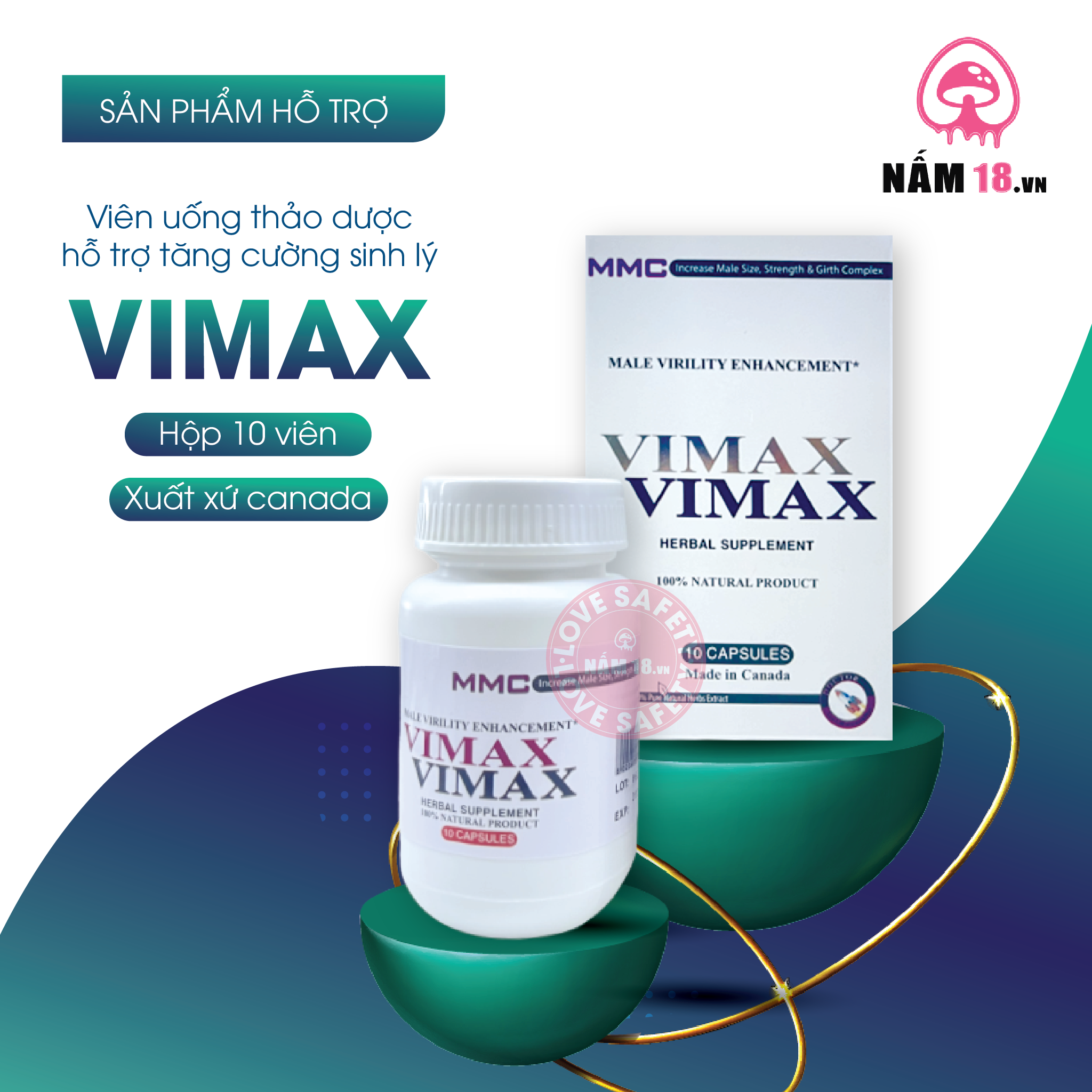  Viên Uống Thảo Dược Tăng Cường Sinh Lý Vimax - Hộp 10 Viên 