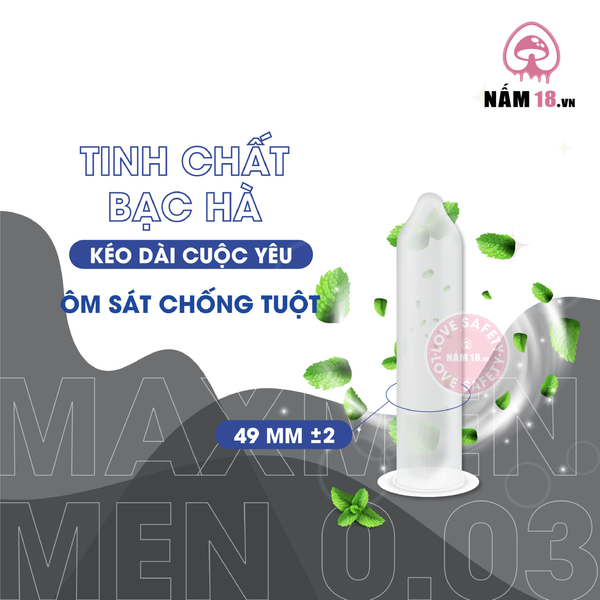 Bao Cao Su Maxxmen 5in1 Siêu Mỏng 0.03mm - Hộp 12 Cái