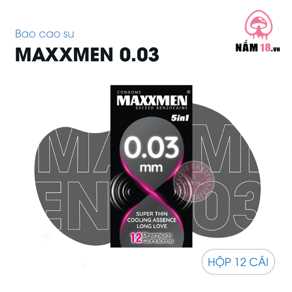 Bao Cao Su Maxxmen 5in1 Siêu Mỏng 0.03mm - Hộp 12 Cái