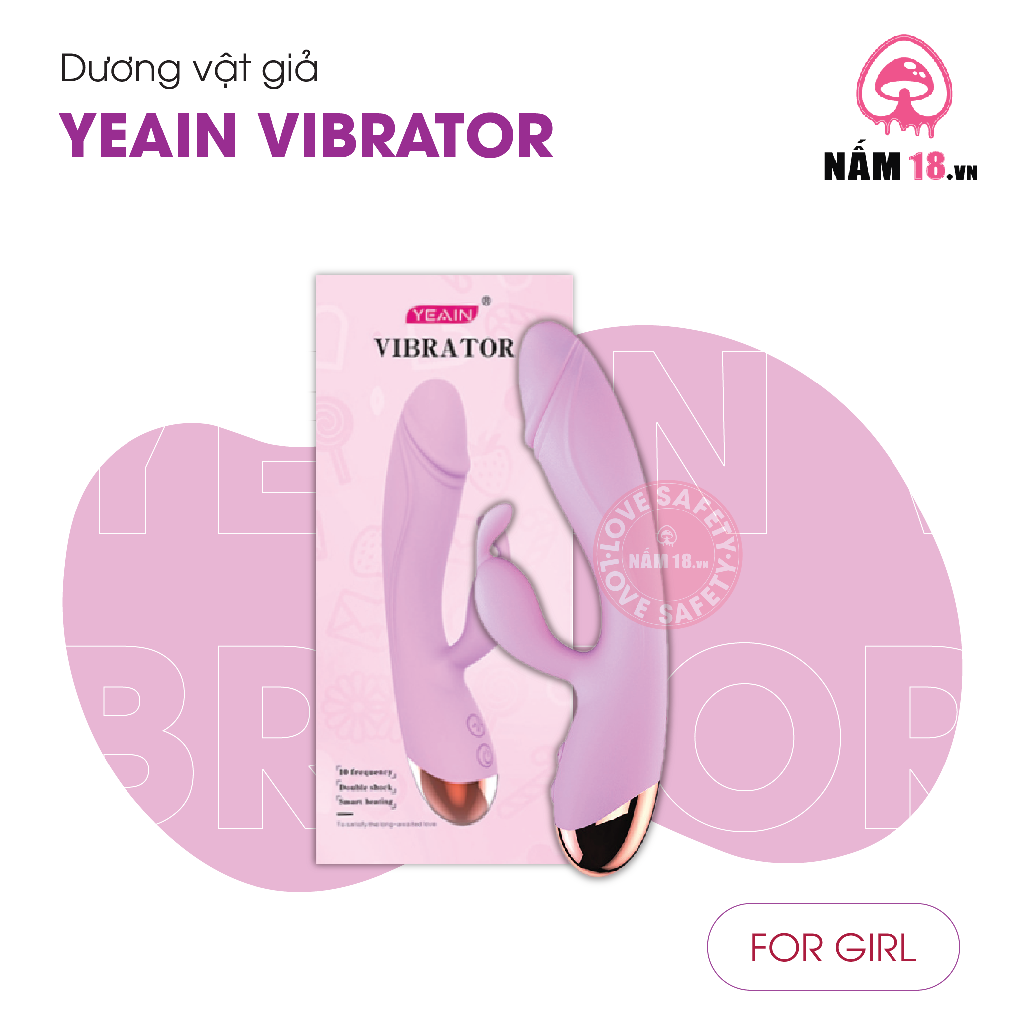  Dương Vật Giả Yeain Vibrator Có Nhánh 10 Chế Độ Rung - Sạc Điện 