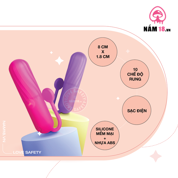 Trứng Rung Hình Viên Đạn Yeain Vibrator 10 Chế Độ Rung