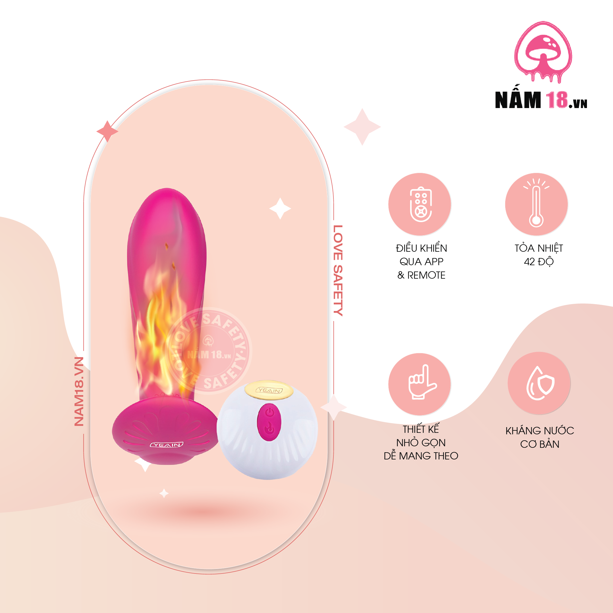  Trứng Rung Cao Cấp Yeain Wearable Vibrator Tỏa Nhiệt - Sạc Điện 