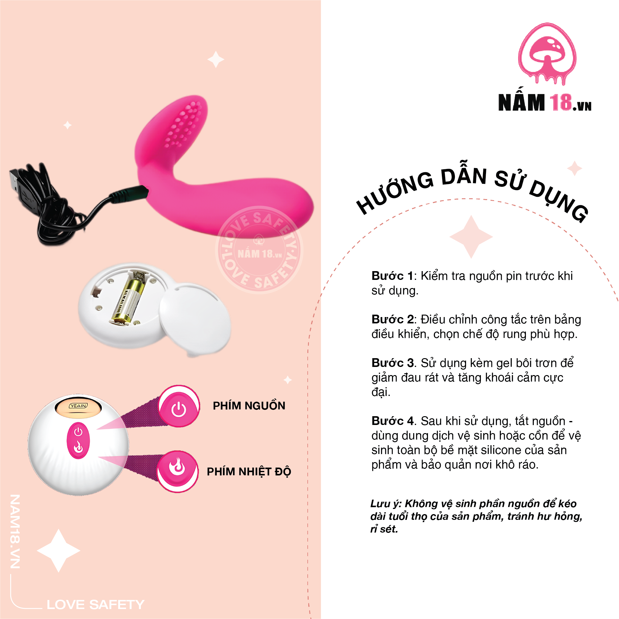  Trứng Rung Cao Cấp Yeain Wearable Vibrator Tỏa Nhiệt - Sạc Điện 