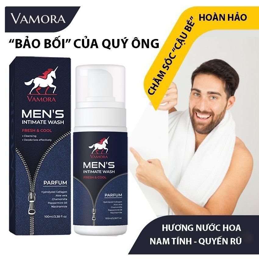  Dung Dịch Vệ Sinh Nam Vamora Mát Lạnh Dạng Bọt - Chai 100ml 