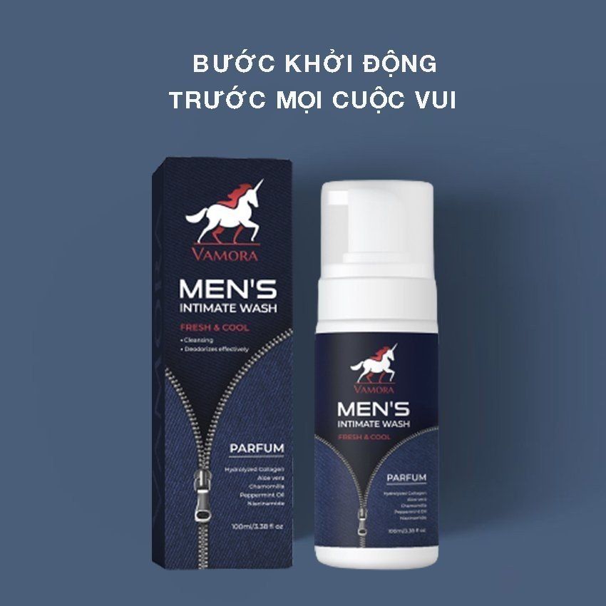  Dung Dịch Vệ Sinh Nam Vamora Mát Lạnh Dạng Bọt - Chai 100ml 