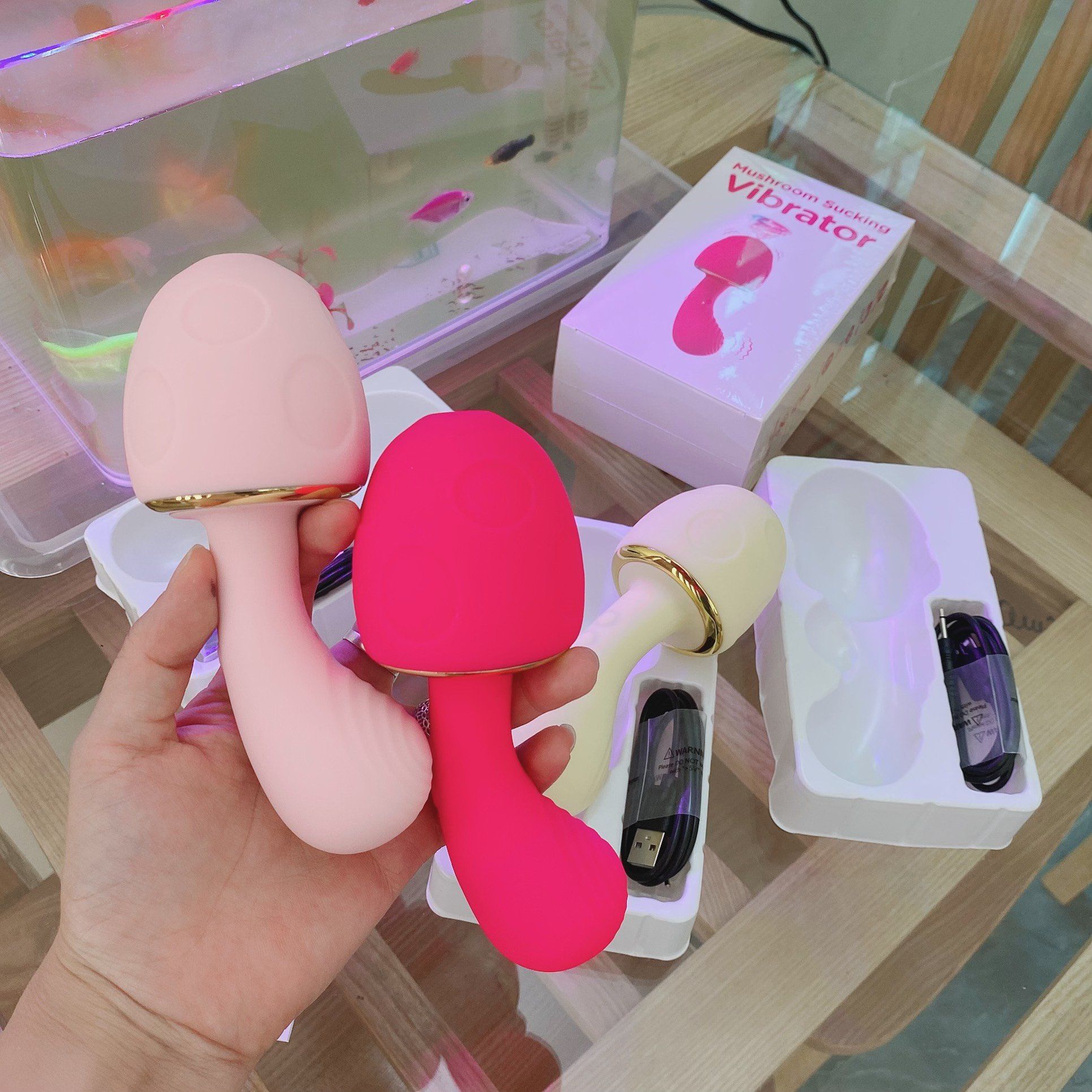  Chày Rung Mushroom Tỏa Nhiệt 10 Chế Độ Rung Bú 