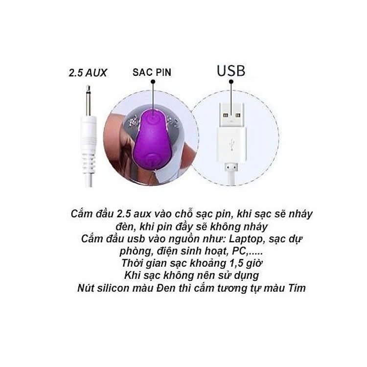  Dây Cáp Sạc Máy Rung USB DC 2.5 Aux 