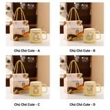  Ly sứ uống nước Thankyou 420ml có nắp đậy kèm thìa - LSTY01 