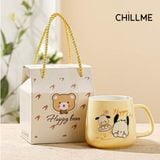  Cốc uống nước Happy dog 450ml kèm hộp quà tặng tiện lợi - LSHD01 