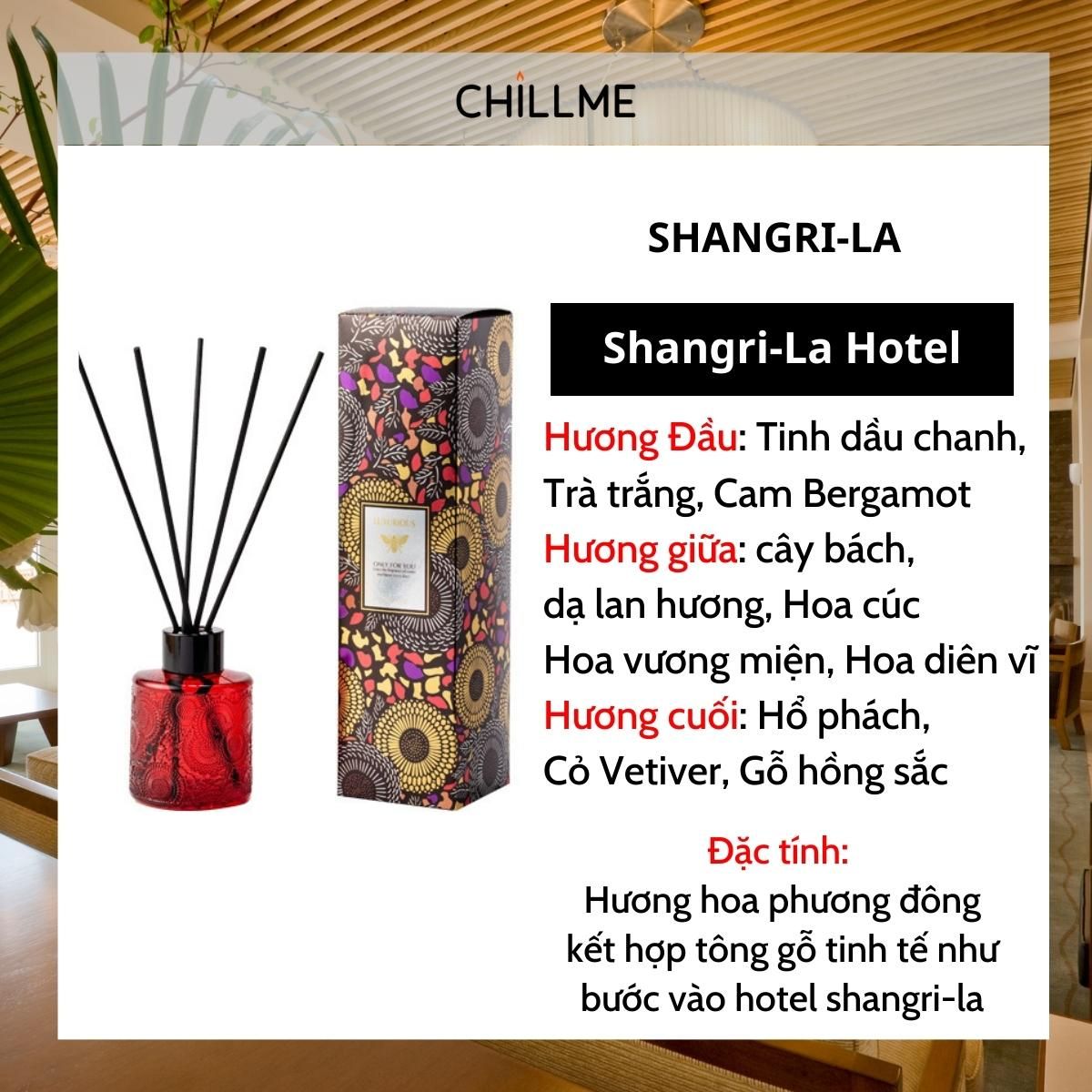  Tinh dầu thơm phòng khuyếch tán Chillme 100ml que gỗ khử mùi không khí thư giãn decor 