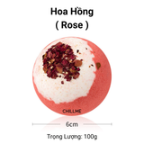  Viên sủi bồn tắm dưỡng da ( KHÔNG TẠO BỌT)  thư giãn 100g Chillme hương nước hoa decor hoa khô Bath bomb 