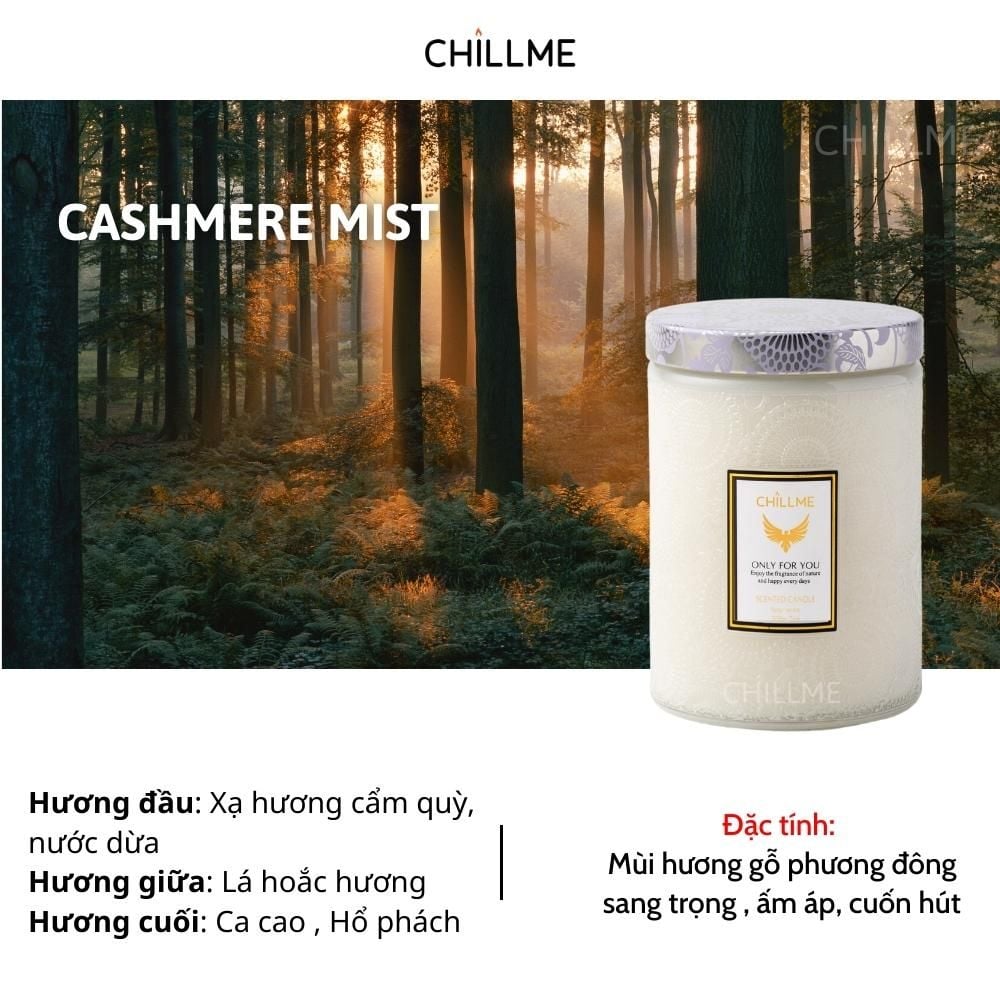  Nến thơm tinh dầu size L Chillme 785g sáp đậu nành không khói hương thơm thư giãn nhẹ nhàng 