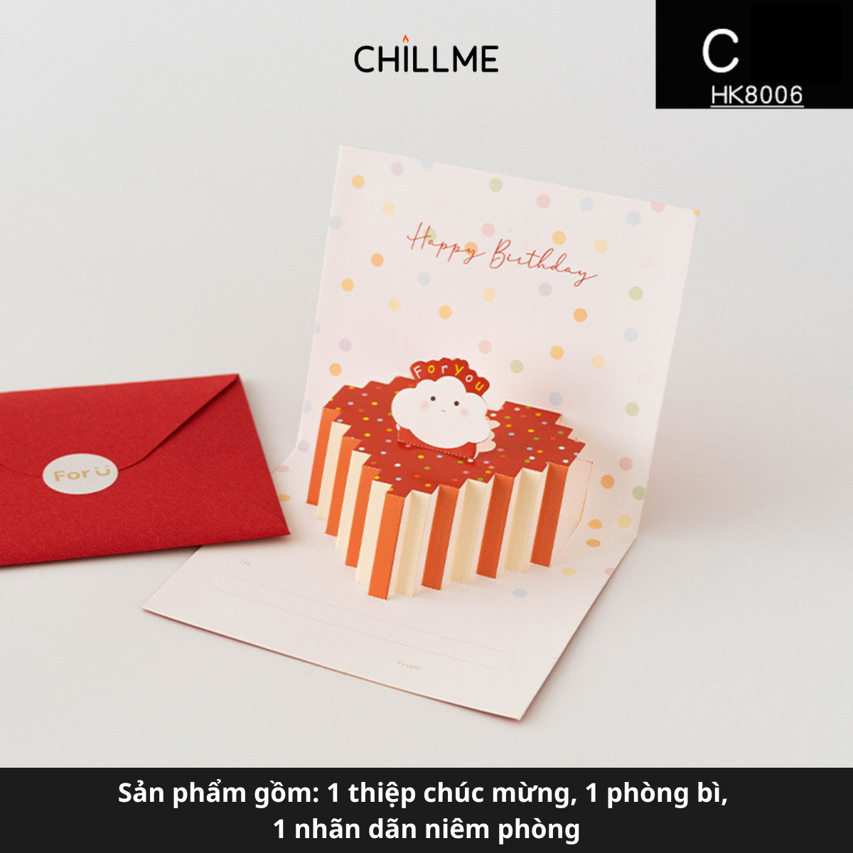  Thiệp 3d chúc mừng sinh nhật 3 chiều happy birthday quà tặng ý nghĩa cho người thân yêu kỷ niệm  - HK8006 