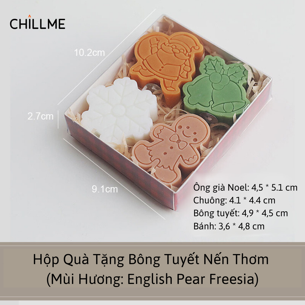  Set nến thơm làm quà tặng handmade decor Chillme dễ thương giáng sinh tuần lộc cây thông noel trang trí 