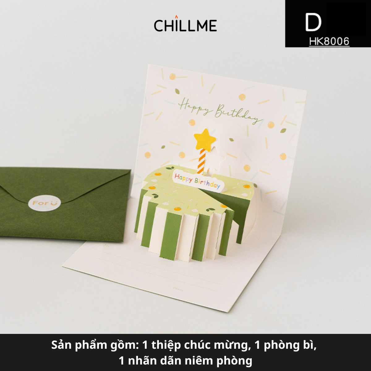  Thiệp 3d chúc mừng sinh nhật 3 chiều happy birthday quà tặng ý nghĩa cho người thân yêu kỷ niệm  - HK8006 